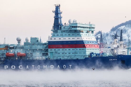 Новый атомный ледокол "Сибирь" в Мурманской области