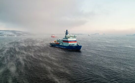 Новый атомный ледокол "Сибирь" в Мурманской области