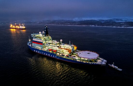 Новый атомный ледокол "Сибирь" в Мурманской области