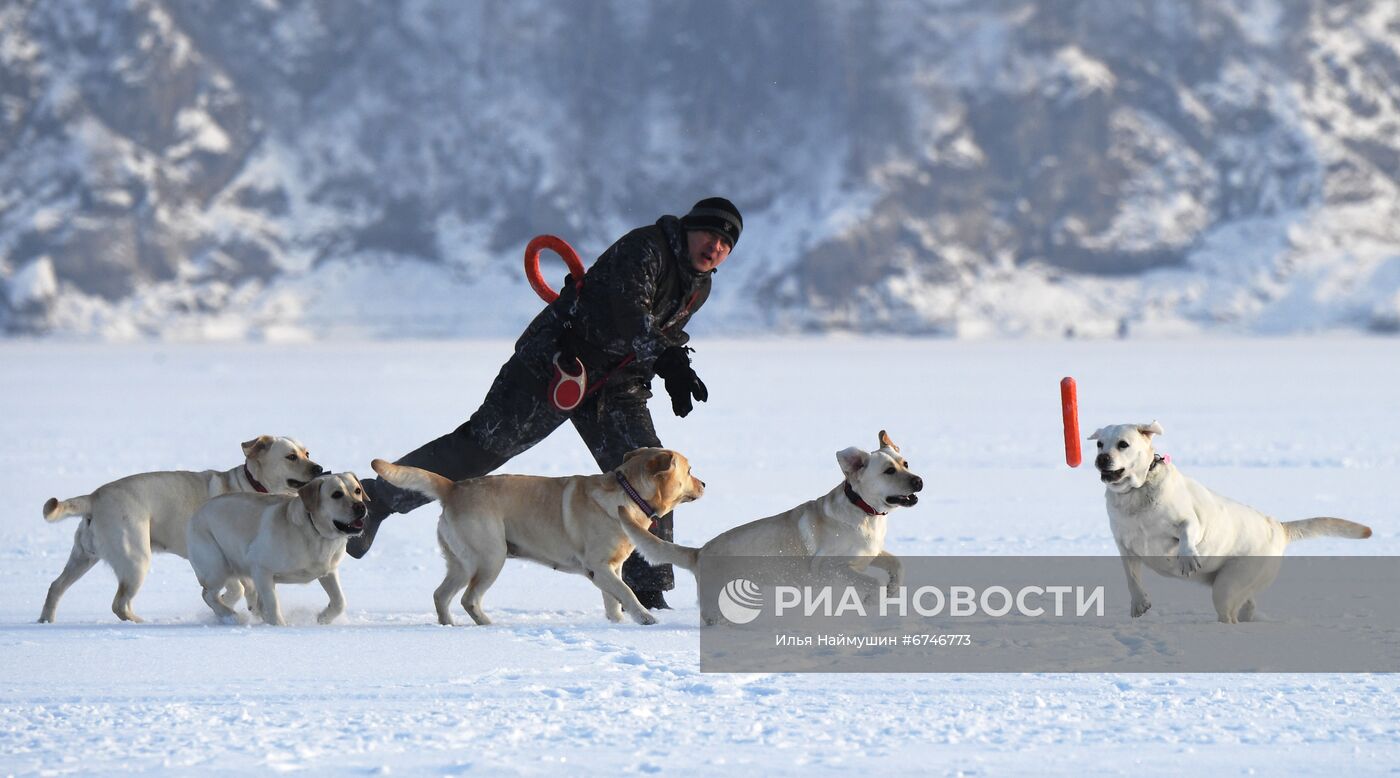 Отдых на Енисее в морозную погоду