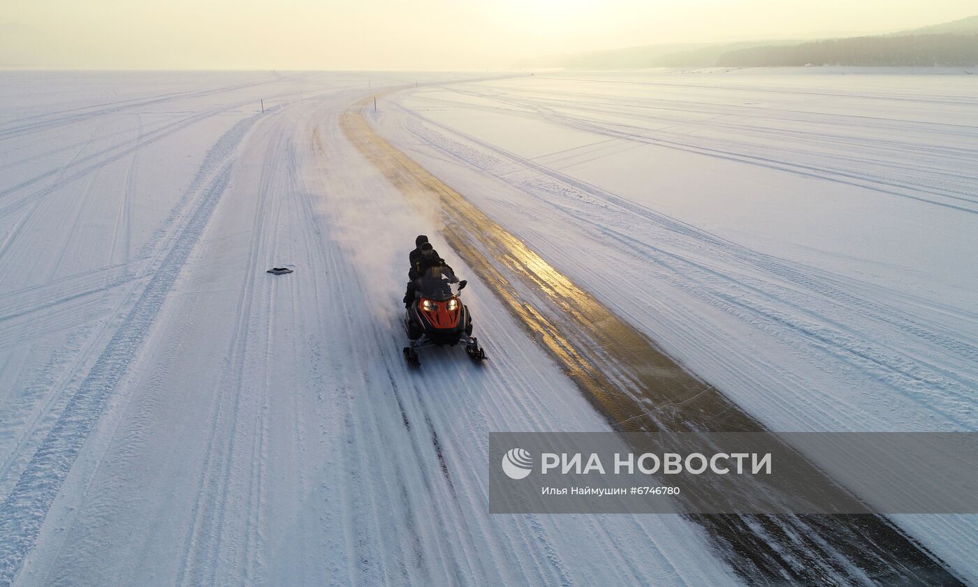 Отдых на Енисее в морозную погоду