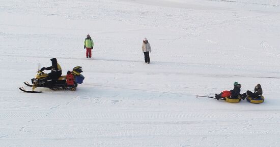 Отдых на Енисее в морозную погоду