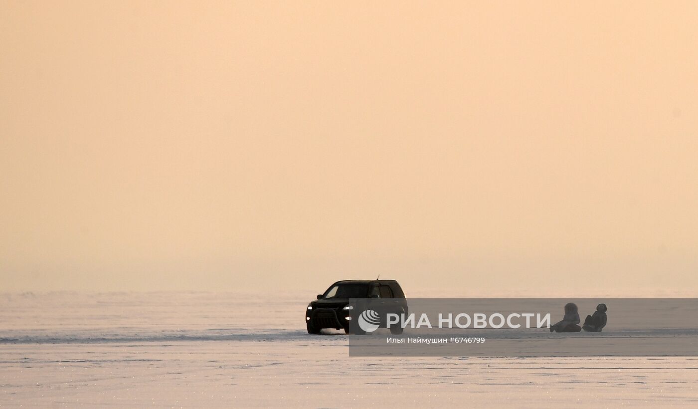 Отдых на Енисее в морозную погоду