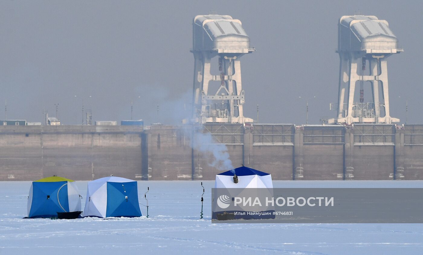 Отдых на Енисее в морозную погоду