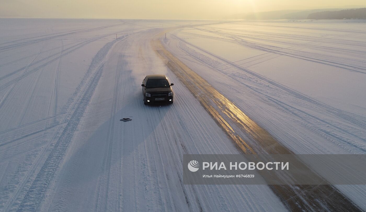 Отдых на Енисее в морозную погоду | РИА Новости Медиабанк