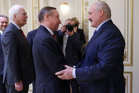 Встреча президента Белоруссии А. Лукашенко с губернатором Санкт-Петербурга А. Бегловым