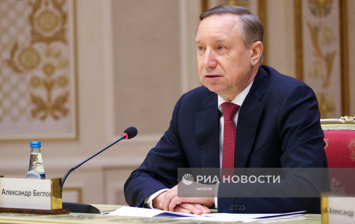 Встреча президента Белоруссии А. Лукашенко с губернатором Санкт-Петербурга А. Бегловым
