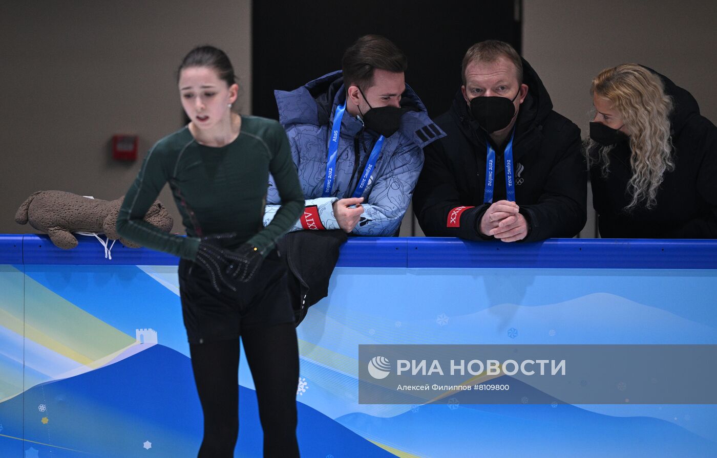 Олимпиада-2022. Тренировка фигуристки К. Валиевой