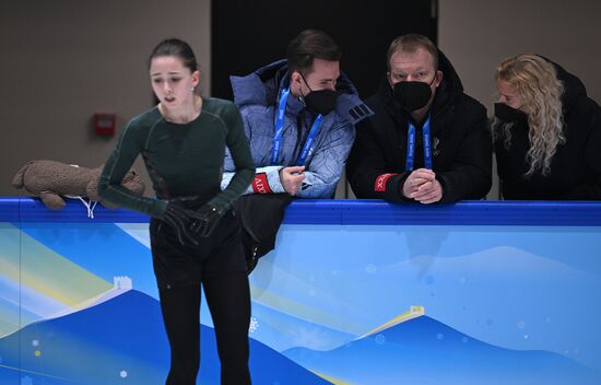 Олимпиада-2022. Тренировка фигуристки К. Валиевой