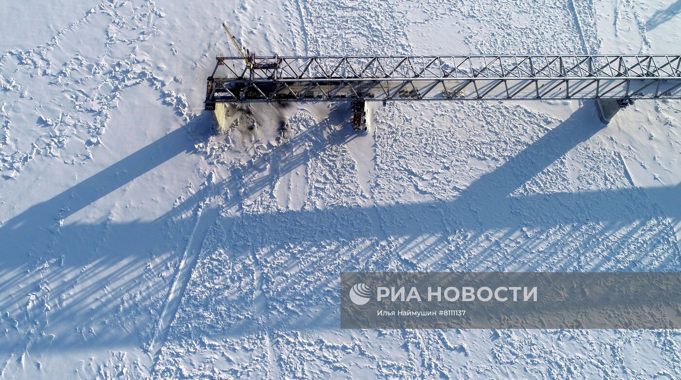 Строительство самого северного моста через Енисей