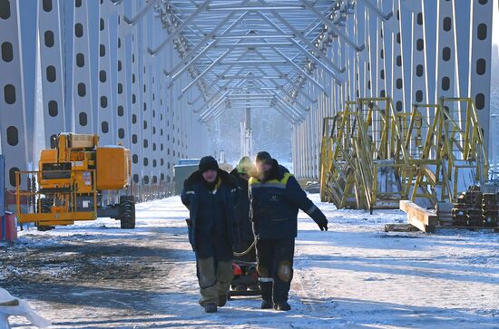 Строительство самого северного моста через Енисей