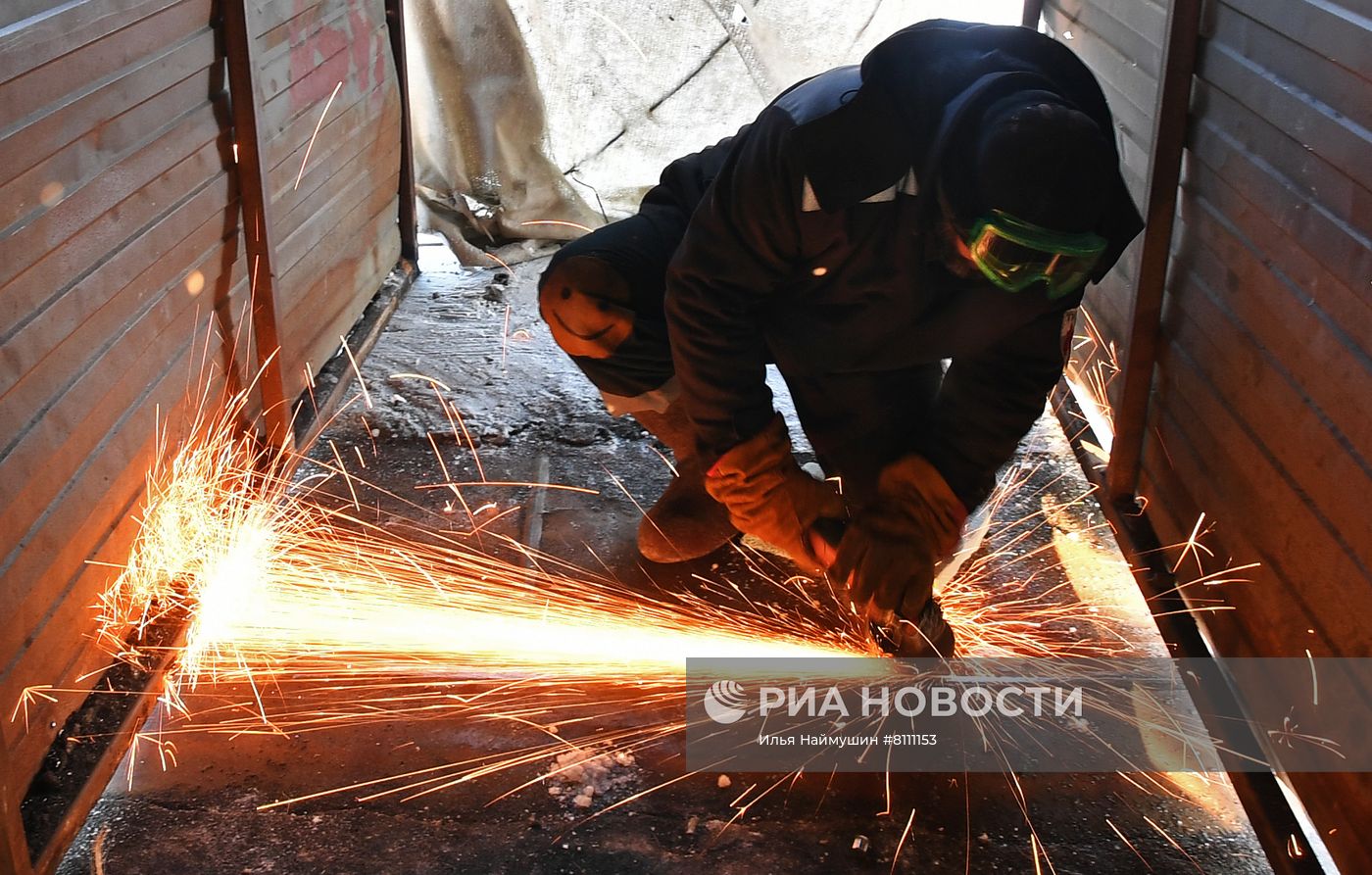 Строительство самого северного моста через Енисей