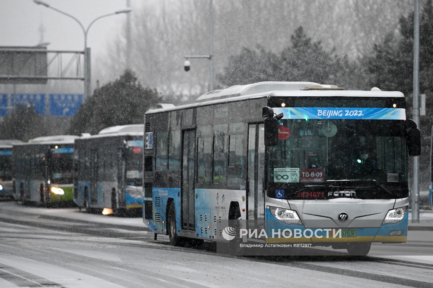 Снегопад в олимпийском Пекине