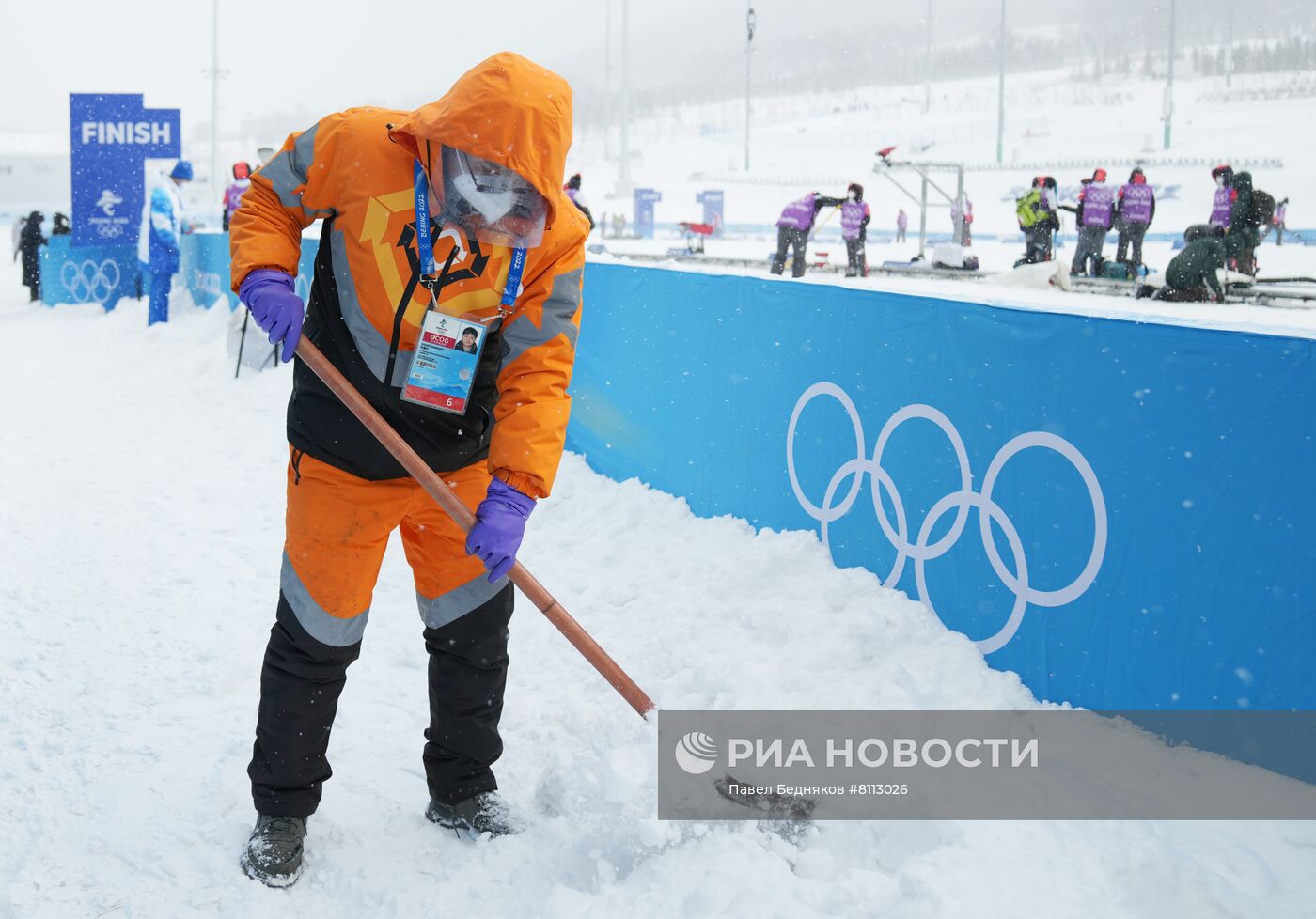 Снегопад в олимпийском Пекине