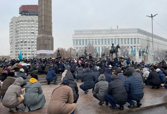 Акция в память жертв январских событий в Алма-Ате