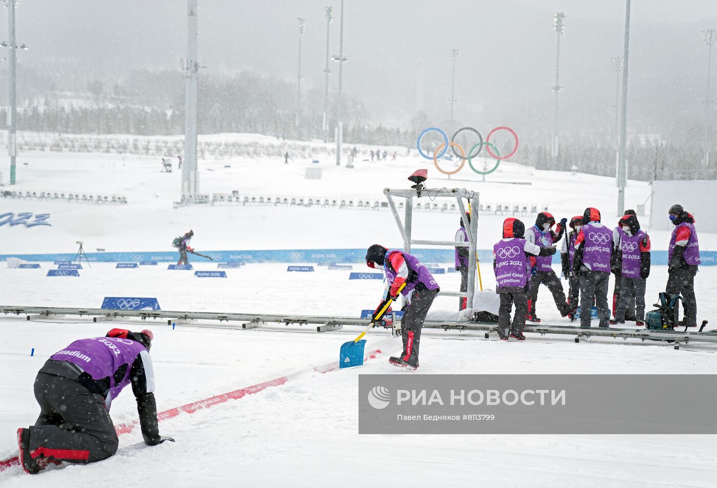 Снегопад в олимпийском Пекине