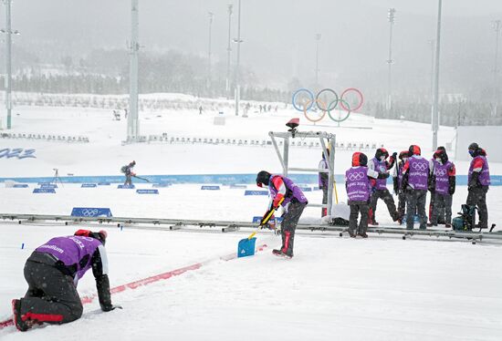Снегопад в олимпийском Пекине