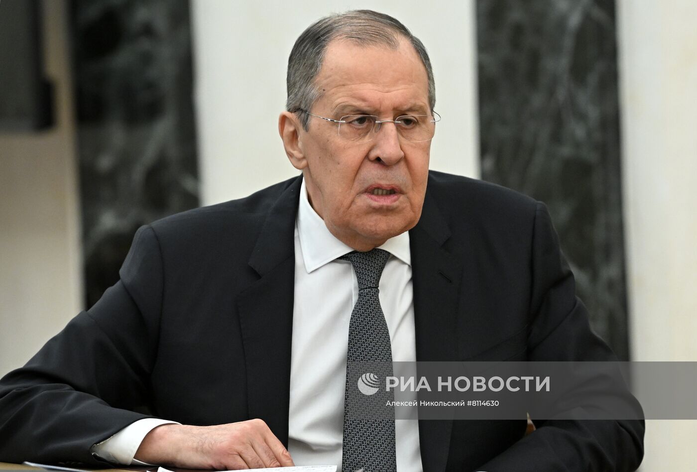 Президент РФ В. Путин встретился с главой МИД РФ С. Лавровым