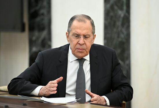 Президент РФ В. Путин встретился с главой МИД РФ С. Лавровым