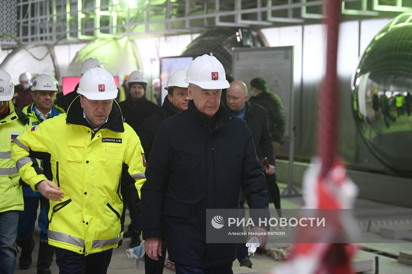 Мэр Москвы С. Собянин осмотрел ход строительства станции метро "Марьина роща"