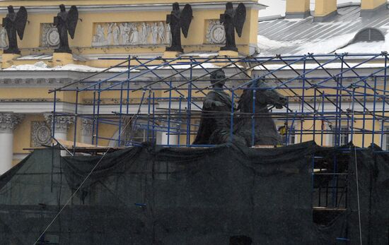 Окончание реставрации "Медного всадника" в Санкт-Петербурге