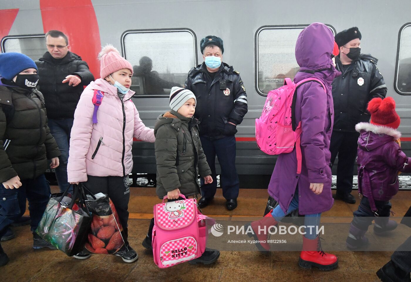 Прибытие эвакуированных жителей ДНР и ЛНР в Подмосковье