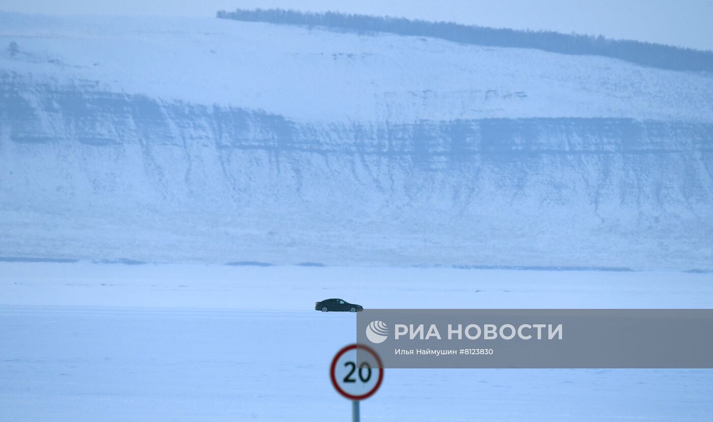 Ледовая переправа через Енисей