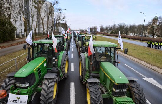 Протесты фермеров в Варшаве