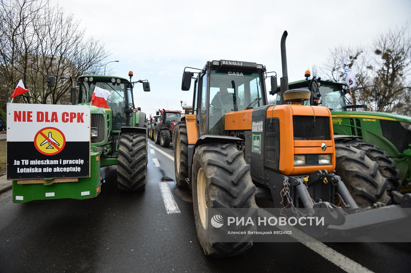 Протесты фермеров в Варшаве