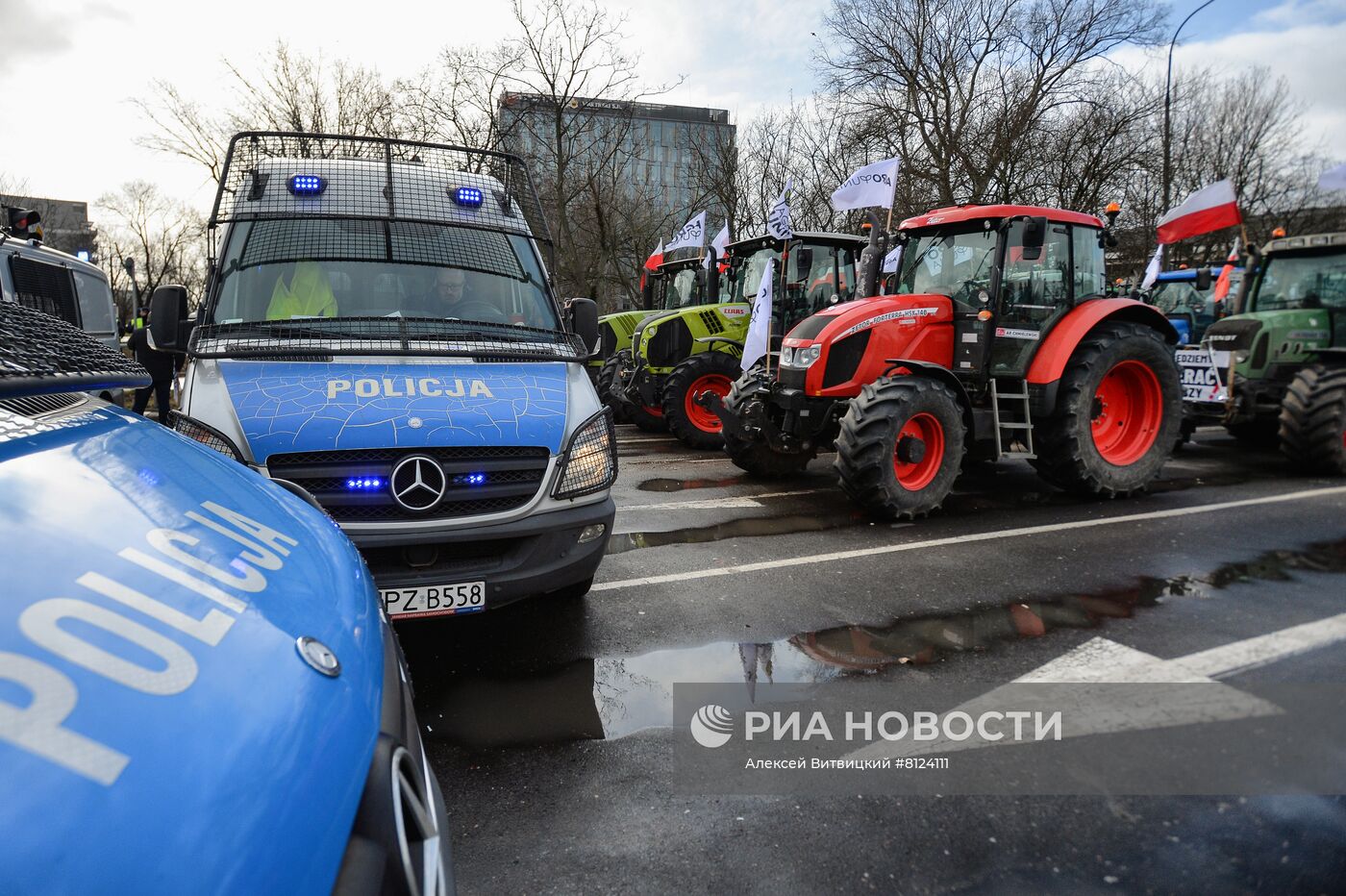 Протесты фермеров в Варшаве