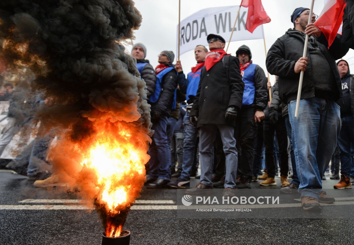 Протесты фермеров в Варшаве