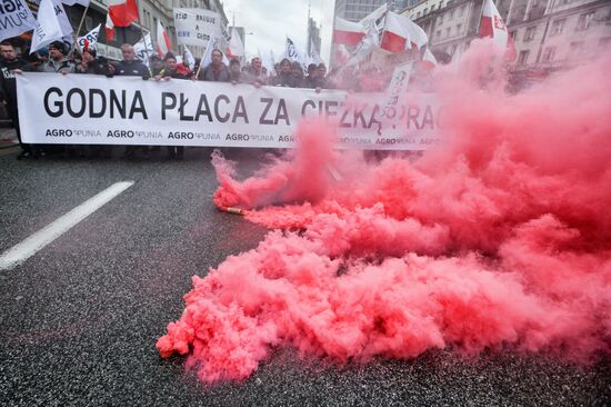 Протесты фермеров в Варшаве