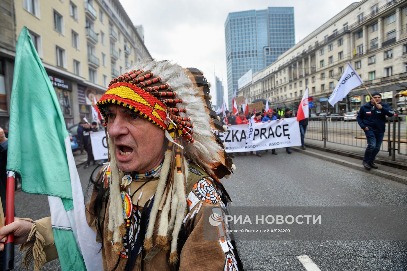 Протесты фермеров в Варшаве