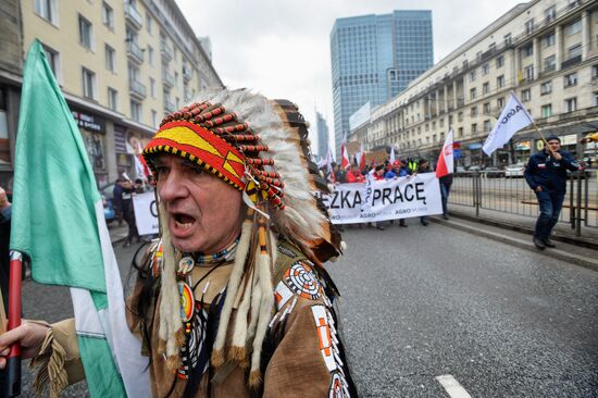 Протесты фермеров в Варшаве