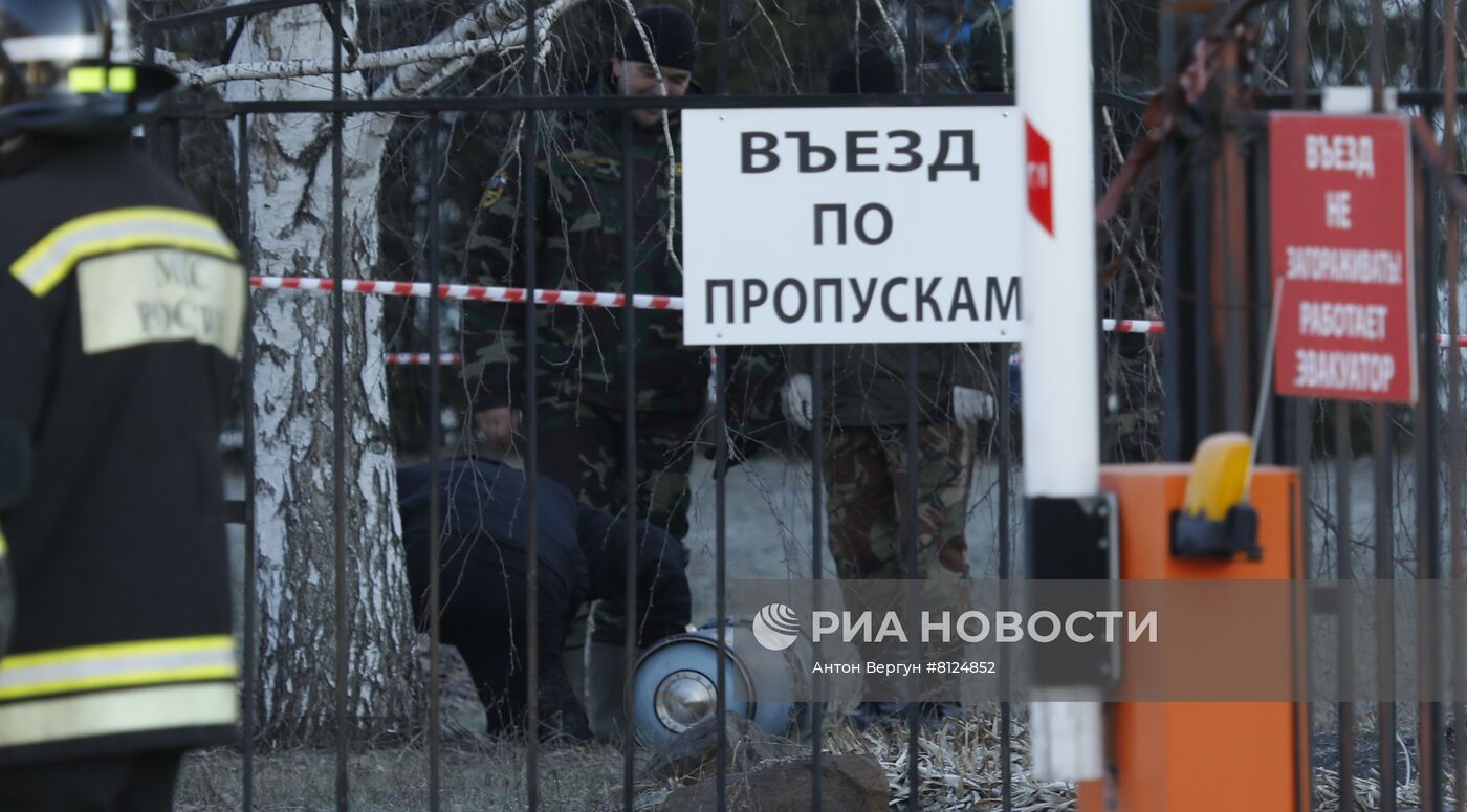 Снаряд на территории наркологического диспансера в Белгороде 