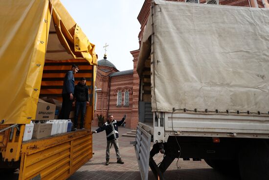 Отправка гуманитарной помощи от МЧС Краснодарского края в ДНР и ЛНР