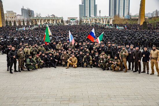 Сборы военных в Грозном