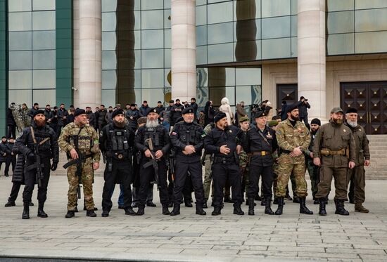 Сборы военных в Грозном