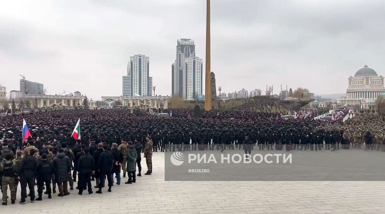 Сборы военных в Грозном