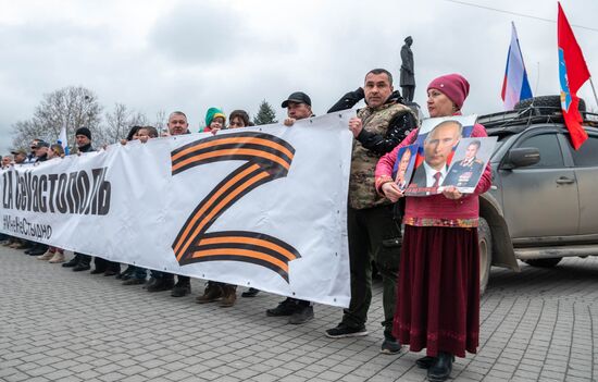 Автопробег в Севастополе в поддержку специальной военной операции на Украине