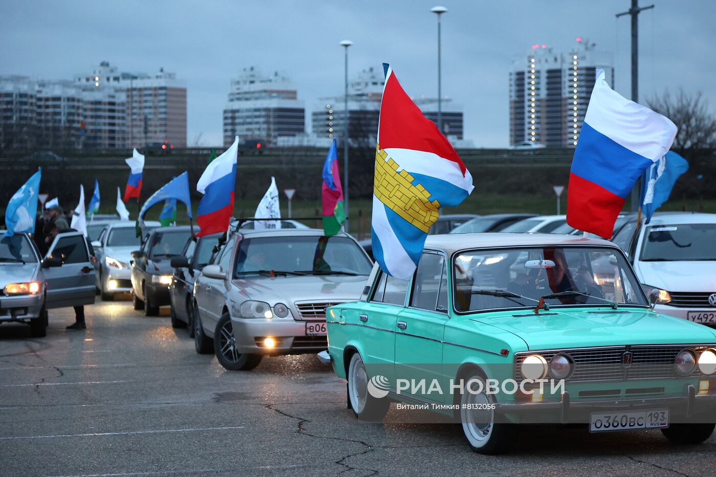 Акция в поддержку российских военных "Своих не бросаем" в Краснодаре