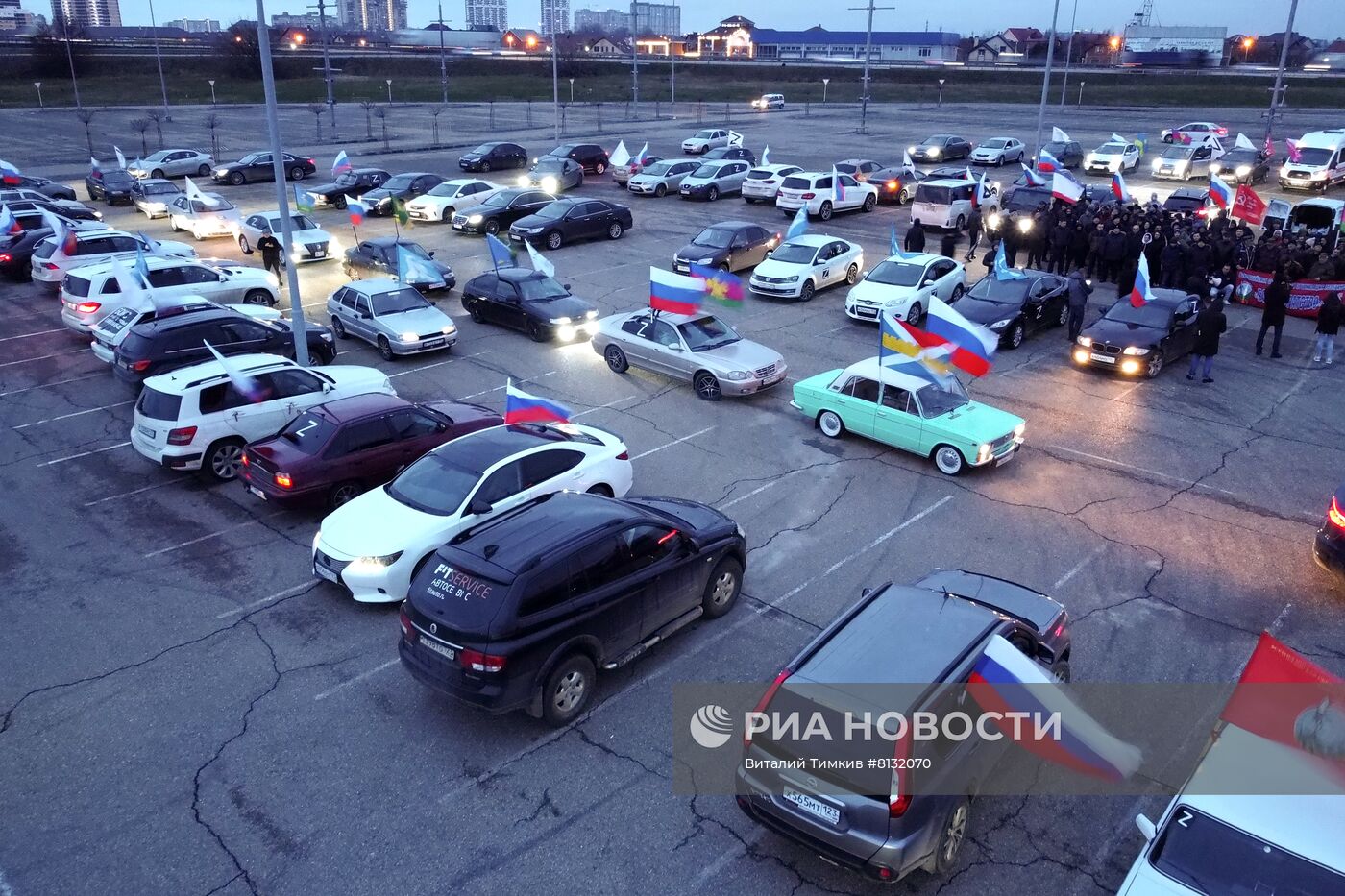 Акция в поддержку российских военных "Своих не бросаем" в Краснодаре