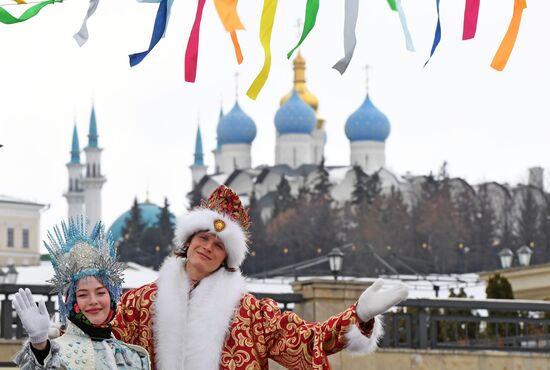 Празднование Масленицы в Казани