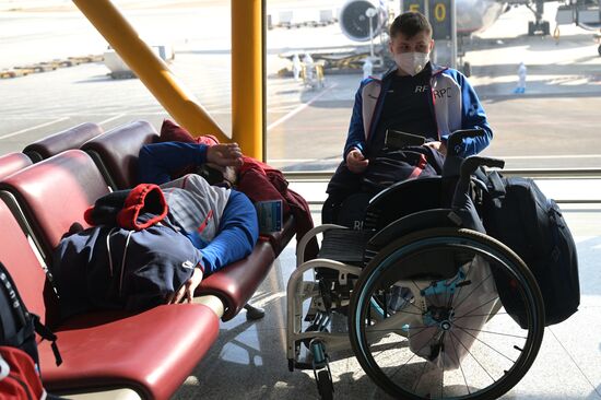 Вылет российских паралимпийцев из Пекина