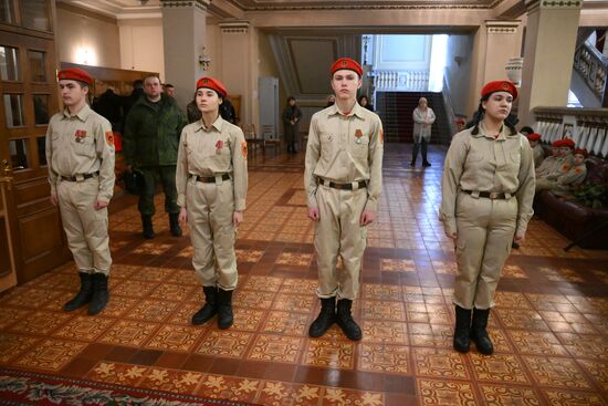 Прощание с командиром батальона "Спарта" В. Жогой в Донецке