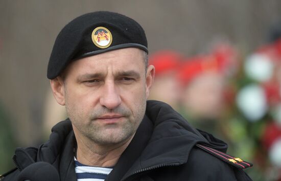 Прощание с командиром батальона "Спарта" В. Жогой в Донецке