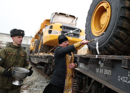 Отправление подразделений Железнодорожных войск ЮВО в Амурскую область для реконструкции железной дороги