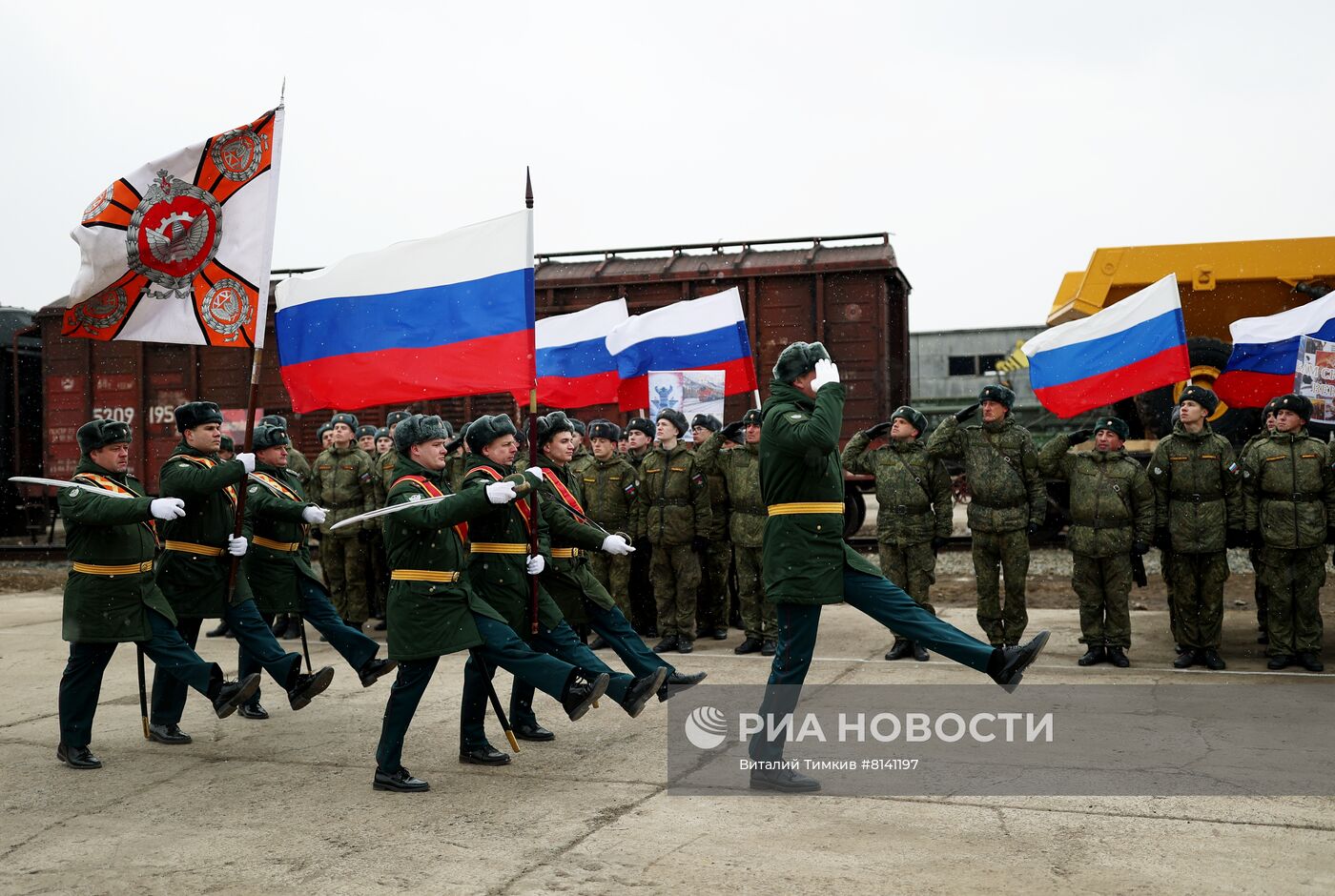 Отправление подразделений Железнодорожных войск ЮВО в Амурскую область для реконструкции железной дороги