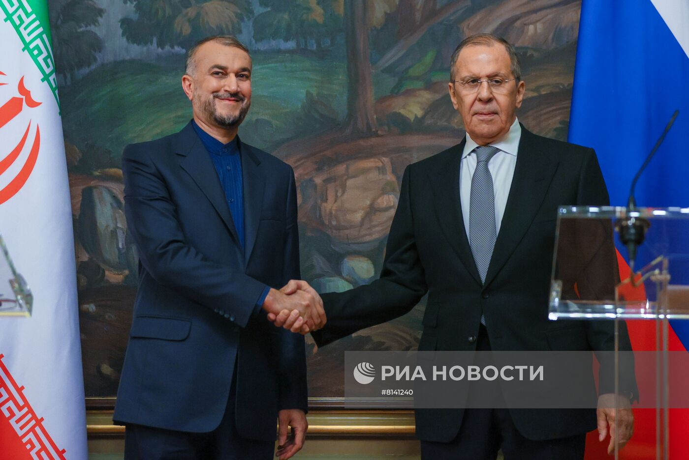Встреча глав МИД РФ и Ирана С. Лаврова и Х. Амира Абдоллахиана