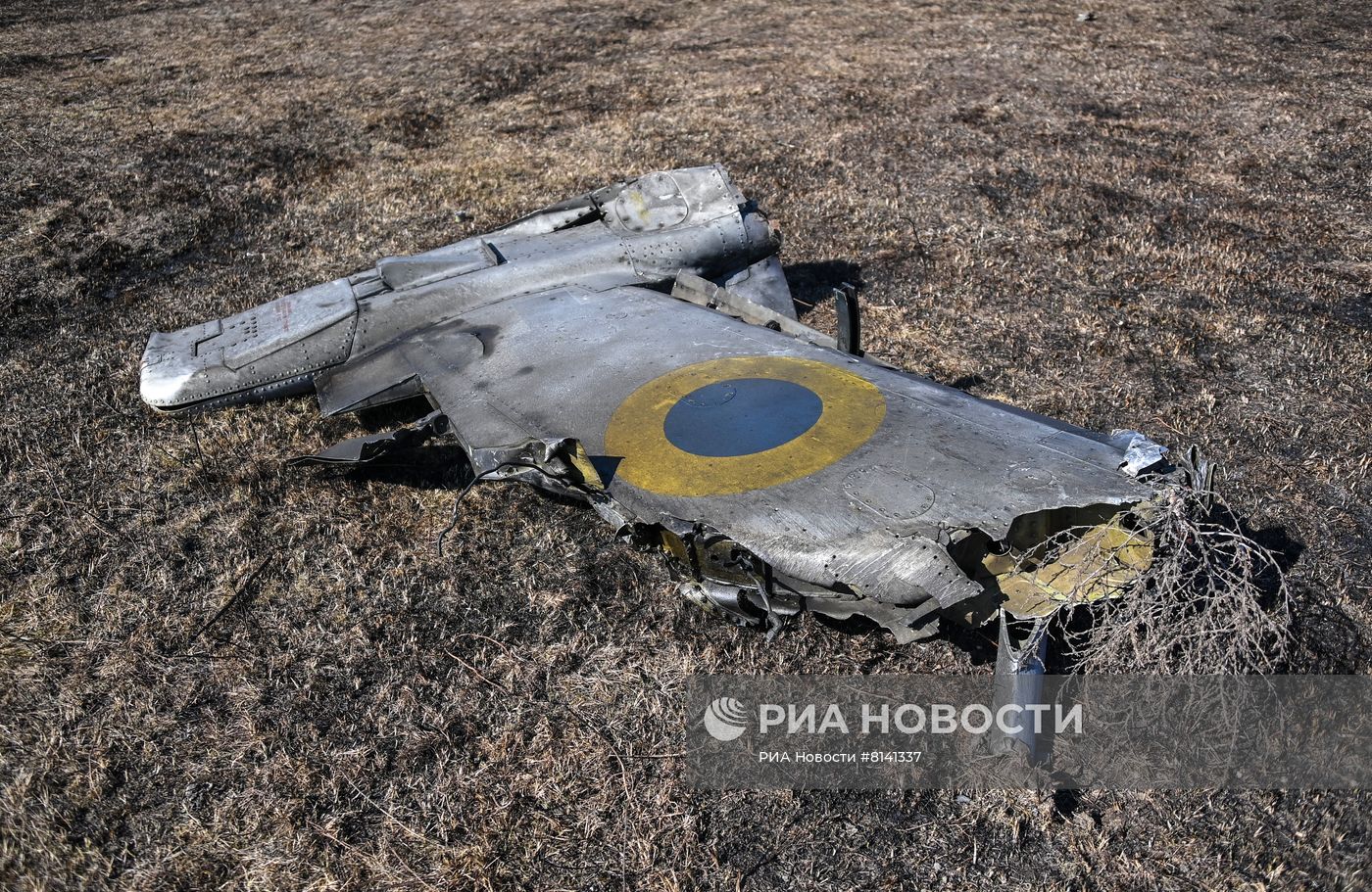 Сбитый украинский штурмовик Су-25 в Херсонской области